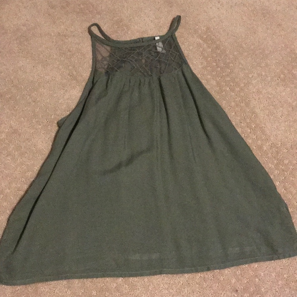 Army green and mesh tank